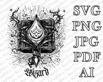 Wizard Emblem SVG, D&D, Fantasy, Cut File Cricut, xTool, Laser, Dungeons and Dragons, Player Class, Dungeon and Dragon, File For Crafting