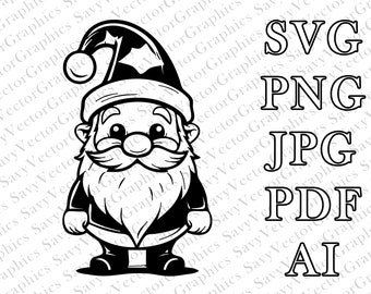 Christmas Santa Gnome, Christmas Gnome SVG, Christmas Design, Gnome SVG, Christmas SVG, Cut File Cricut, File For Crafting