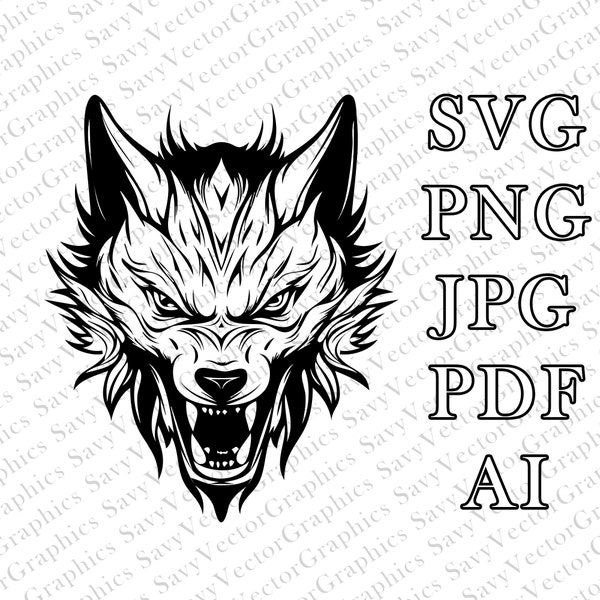 Werewolf Face, WerewolfSVG, Halloween SVG, Cut File Cricut, File For Crafting