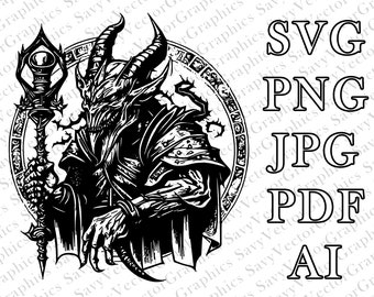 Draconic Warlock, Dragonborn, SVG, Black and White Transparent Background, D&D, Fantasy, Cricut, Laser, Dungeons and Dragons, Player Class