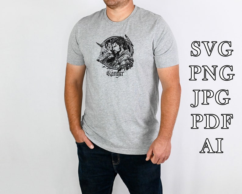 Two Version Ranger With Wolf Bundle, SVG, D&D, Fantasy , Cut File ...