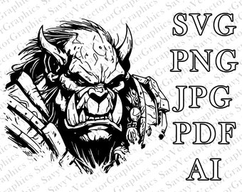 Thrall SVG, World of Warcraft SVG, Orc SVG, Cut File Cricut, File For Crafting
