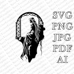 Rapunzel, Rapunzel in her tower, Rapunzel SVG, Cut File Cricut, File For Crafting