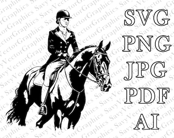 馬場馬術、馬場馬術 SVG、馬場馬術デカール、乗馬、SVG、馬、ギャロップ、カット ファイル Cricut、レーザー、クラフト用ファイル、デカール