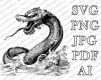 Sea Serpent SVG, Sea Serpent PNG, Sea Serpent Vector, Cut File Cricut, File For Crafting