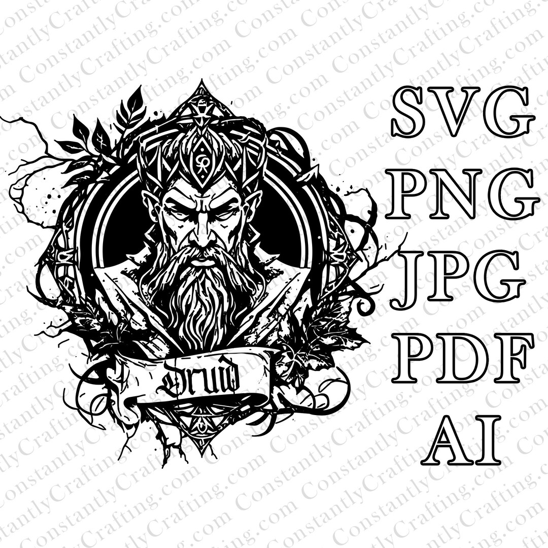 Druid Druid SVG SVG D&D Fantasy Cut File Cricut Xtool Etsy