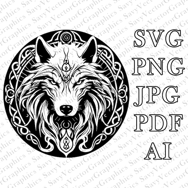 Fenrir, Fenrir SVG, Fenrir Digitale Datei, Fenrir Laser-Datei, Fenrir Cricut, Wolf SVG, Wolf Design, Datei zum Basteln