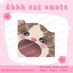 Kawaii Cute Twitch Discord Streamer Ahhh Cat Emote - Etsy