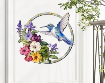 Hummingbird Metal Sign, Hummingbird Wall Art, Hummingbird Wall Hanging, Hummingbird Metal Yard Art, Spring Gift for Mom Dad, Gardening Gifts