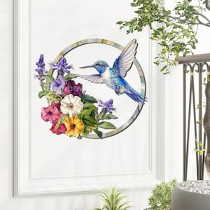 Hummingbird Metal Sign, Hummingbird Metal Wall Art, Hummingbird Wall Hanging, Hummingbird Metal Yard Art, Grandma Papa Gift, Gardening Gifts