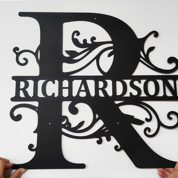 Family Name Metal Sign Personalized , Last Name Sign, Metal Monogram Sign Family Christmas Gifts Housewarming Gift