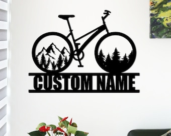 Mountain Bike Metal Wall Art Bicycle Wall Art Mountain Bike Metal Sign Cycling Wall Decor Bicycle Lover Gift Cyclist Gift