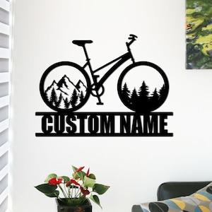 Mountain Bike Metal Wall Art Bicycle Wall Art Mountain Bike Metal Sign Cycling Wall Decor Bicycle Lover Gift Cyclist Gift