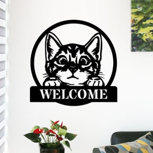 Cat Wall Art Custom Cat Metal Sign Personalized Cat Wall Decor Home Decor Metal Cat Decor Pet Name Sign Housewarming Gift Cat Lover Gift