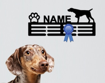 Dog Custom Medal Hanger Medal Holder Dog Show Medal Display Custom Name Medal Holder Display Rack for Awards Ribbon Holder Pet Award Hanger