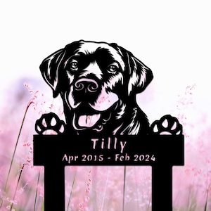Labrador Retriever Dog Name Sign, Custom Dog Metal Stake, Pet Garden Remembrance Stake, Outdoor Metal Dog Sign, Pet Cemetery Stake Dog Gift