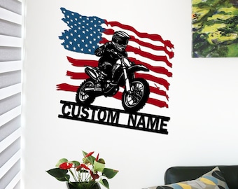 Custom Dirt Bike Metal Wall Art Personalized Motocross Biker Sign Dirt Bike Metal Sign Man Cave Decor Valentine's Day Gift for Him