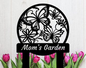 Custom Butterfly Garden Stake, Personalized Metal Yard Art