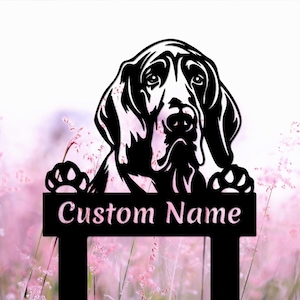 Bloodhound Dog Name Sign, Custom Dog Metal Stake, Pet Garden Remembrance Stake, Outdoor Metal Dog Sign, Pet Cemetery Stake Dog Gift