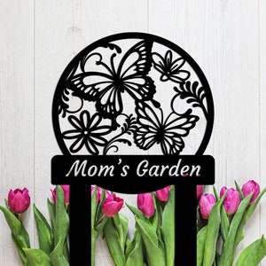 Custom Butterfly Garden Stake Sign,Metal Garden Sign, Personalized Garden Metal Sign, Gardening Gifts, Dad&#39;s Garden, Metal Yard Decor