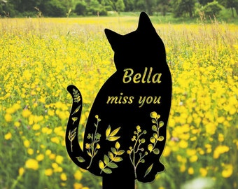 Cat Memorial Stake Personalized, Cat Grave Markers, Garden Remembrance Stake, Metal Cat Sign, Pet Cemetery Stake Cat Loss Gift