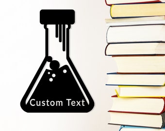 Personalized Science Beaker Metal Sign, Chemistry Class Decor