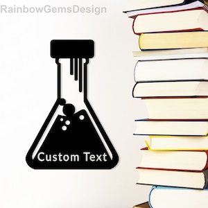 Science Beaker Metal Sign Personalized, Chemist Name Sign, Science Teacher Sign, Chemistry Class Decor, Laboratory Sign Chemist Gift