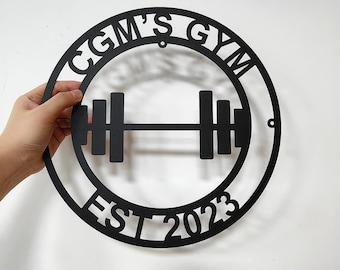 Gym Metallschild Personalisiertes Kraftdreidreieck Sport Metallwand Kunst Gym Namensschilder Cross Fit Schild Fitness Wohnkultur Vatertagsgeschenk