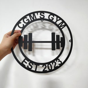 Gym Metal Sign Personalized Powerlifting Sport Metal Wall Art Gym Name Signs Cross Fit Sign Fitness Home Decor Father's Day Gift