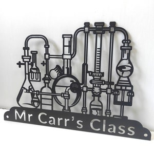Chemistry Teacher Metal Sign Personalized, Chemist Name Sign, Science Teacher Sign, Science Home Decor, Laboratory Sign Chemist Gift
