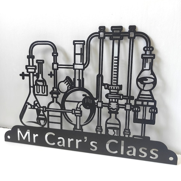 Chemistry Teacher Metal Sign Personalized, Chemist Name Sign, Science Teacher Sign, Science Home Decor, Laboratory Sign Chemist Gift