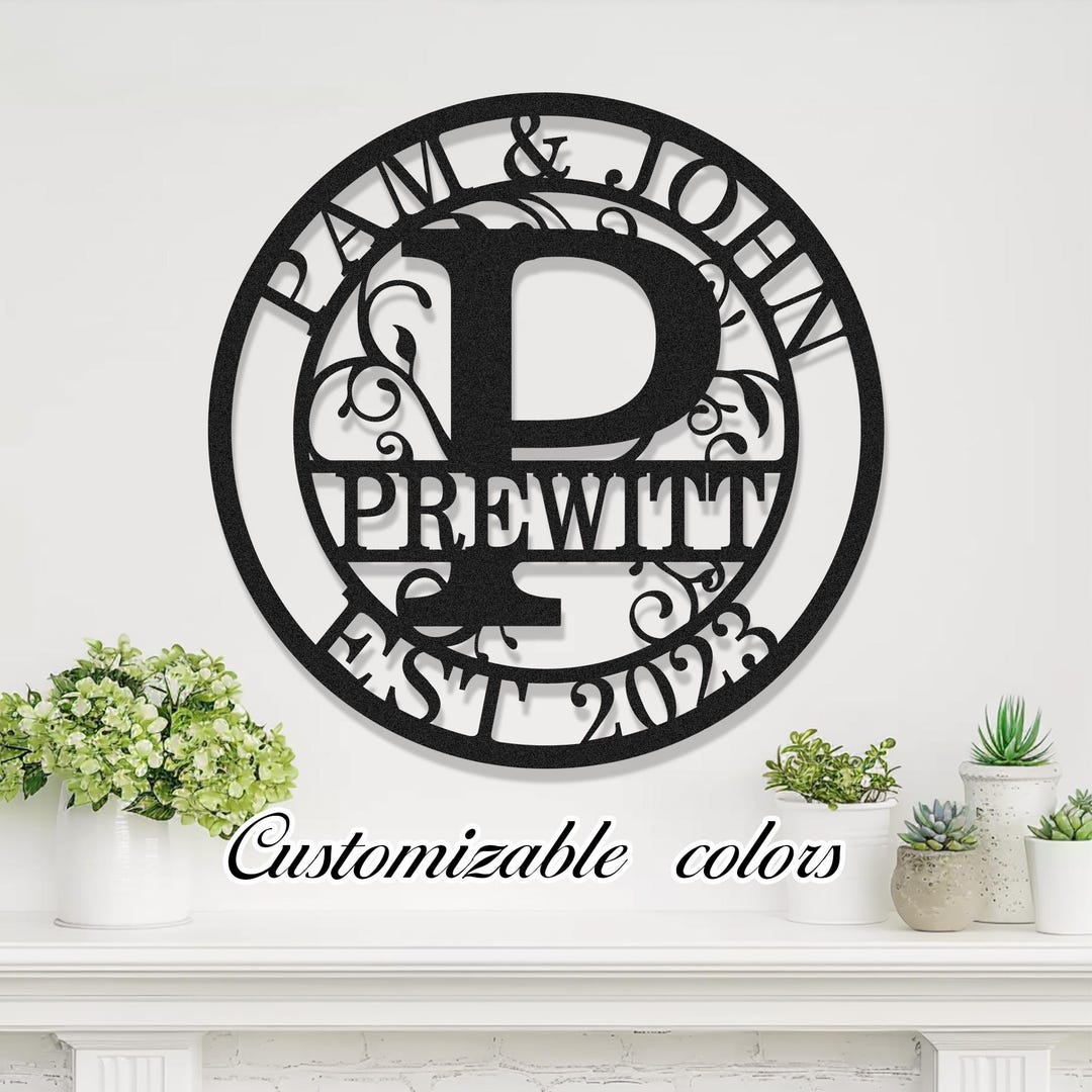 Custom Metal Family Name Sign: Personalized Monogram Wall Art - Etsy Canada