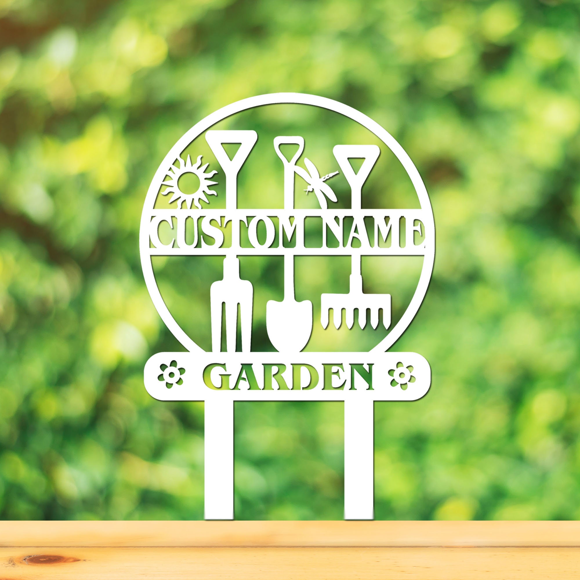 Metal Garden Sign With Stakes Garden Stake Sign Personalized Etsy UK