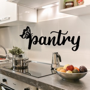 Metal Pantry Sign for Kitchen Personalized Pantry Wall Decor Custom Signs for Kitchen Pantry Signs Farmhouse Wall Decor Housewarming Gift