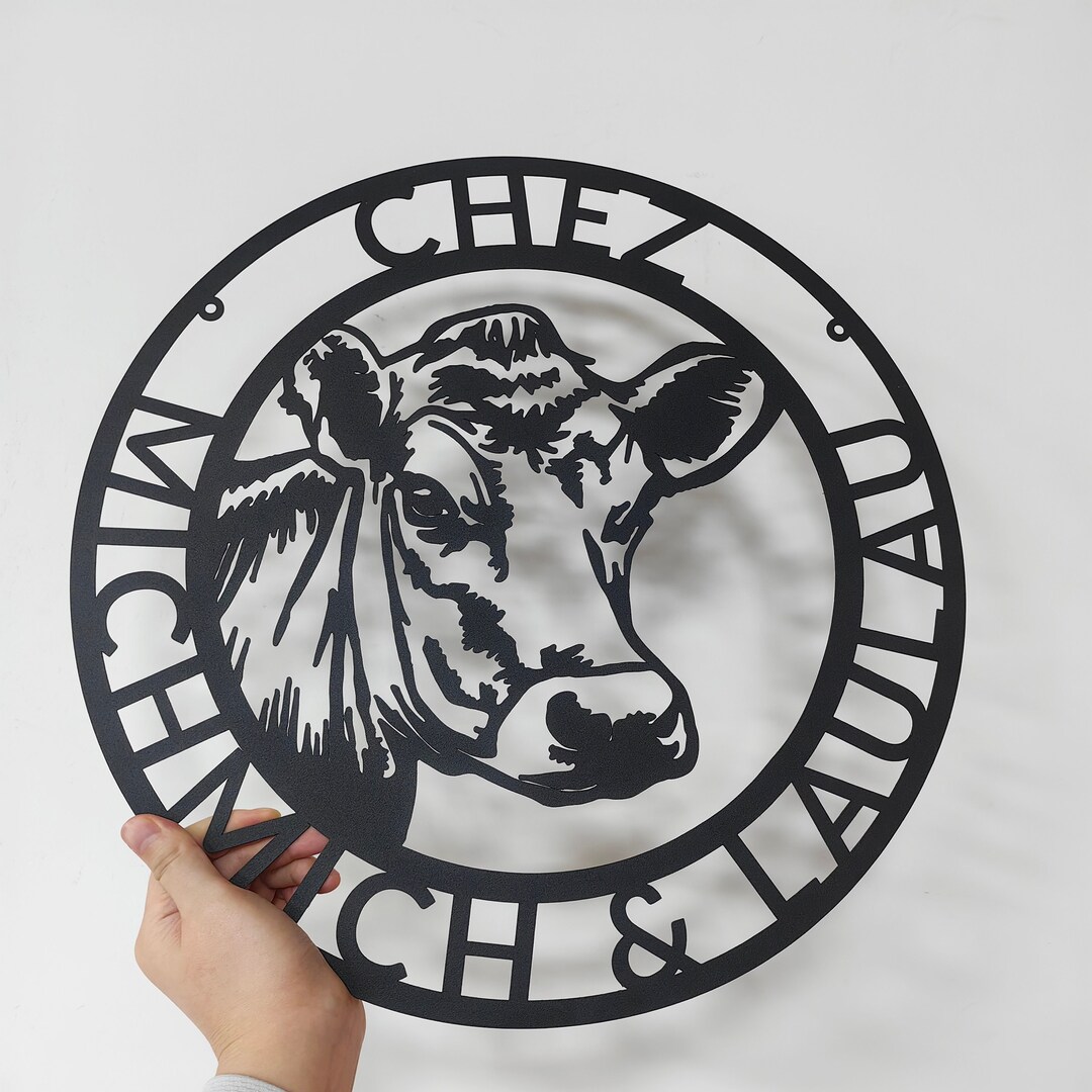 Cow Farm Metal Wall Art, Custom Cow Sign, Personalized Cow Metal Sign, Cattle Sign, Cow