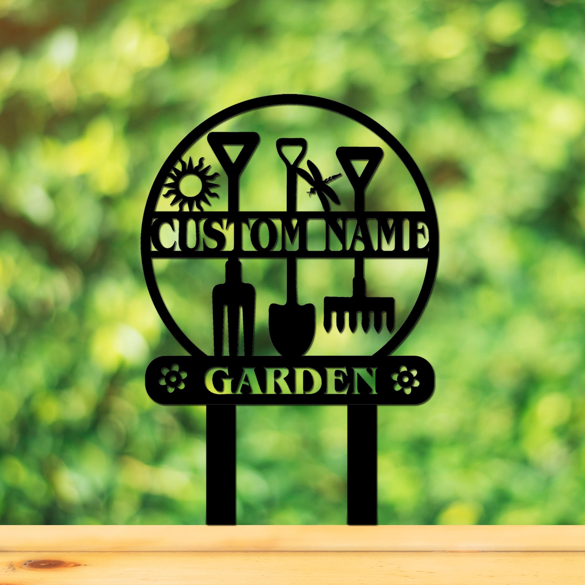 Metal Garden Sign With Stakes Garden Stake Sign Personalized Etsy UK