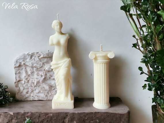 Venus statue with classic Greek column | Candles gift set | Pillar candles | Decorative candle | Minimalistic decor | Unique gift | Handmade
