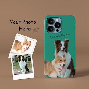 Custom Pet Phone Case Using Pet Photo and Name, Gifts for Dog Lovers & Pet Loss, Personalized Custom Dog Phone Case or Custom Cat Phone Case