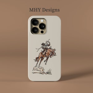 Cowboy Rodeo Phone Case - iPhone 15 14 13 12 11 8 7 XS XR Pro Plus Max Mini MagSafe Samsung Galaxy S23 S22 S21 Plus Ultra-Western Minimalism