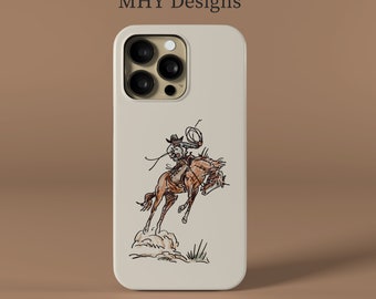 Coque de téléphone Cowboy Rodeo - iPhone 15 14 13 12 11 8 7 XS XR Pro Plus Max Mini MagSafe Samsung Galaxy S23 S22 S21 Plus minimalisme ultra-occidental