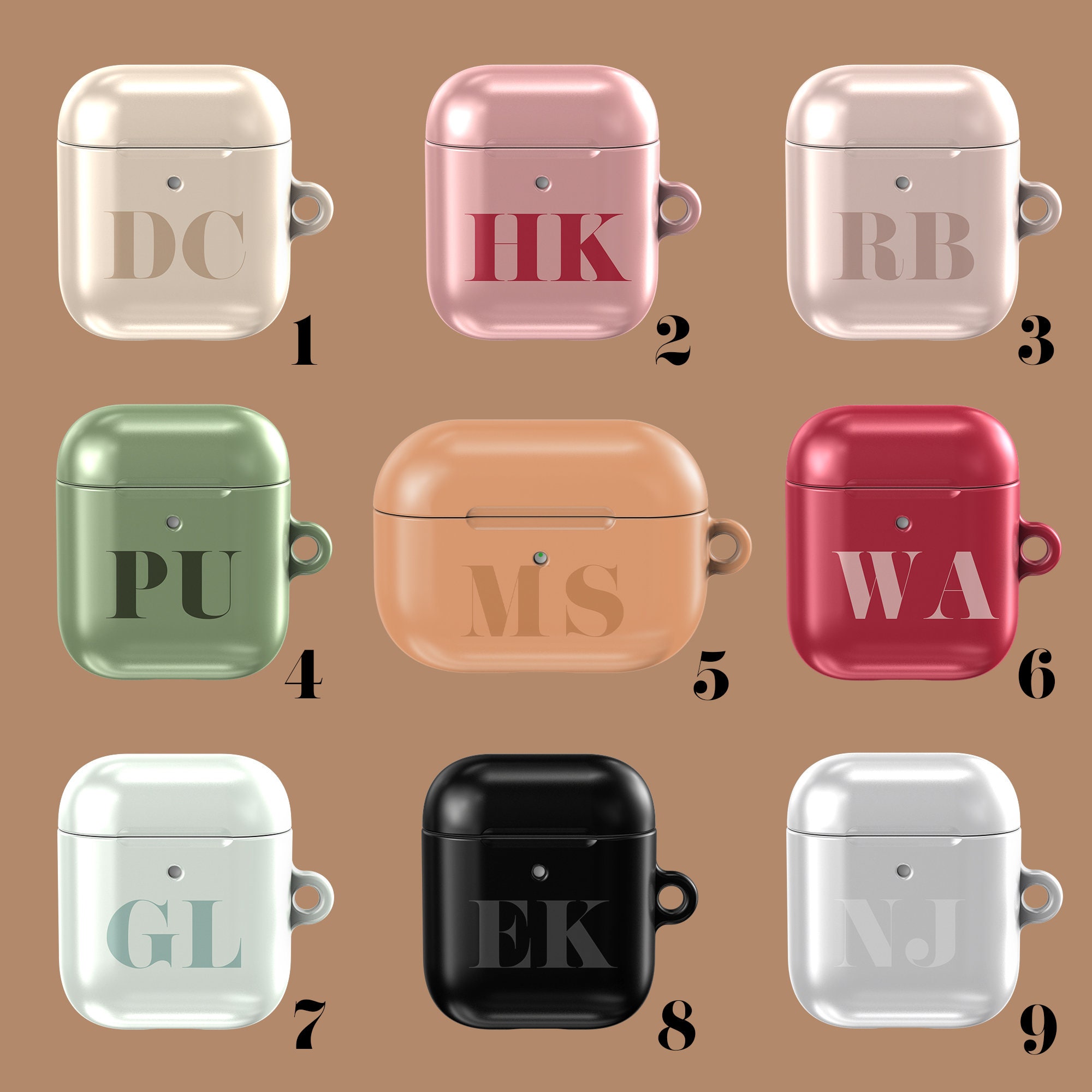 Brown Monogram Airpods Case - Small Print – MikesTreasuresCrafts