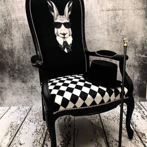 Black&White patterns Printed upholstery Velvet velour image 2