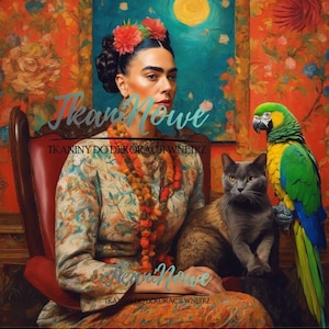 Panneau Frida pour oreiller 48x48 cm pour coussins de chaises, panneau frida, frida khalo, dame, velours de luxe image 5