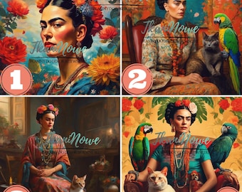 Frida Paneel voor kussen 48x48cm voor bekleding stoelen kussens, frida paneel, frida khalo, dame, luxe fluweel