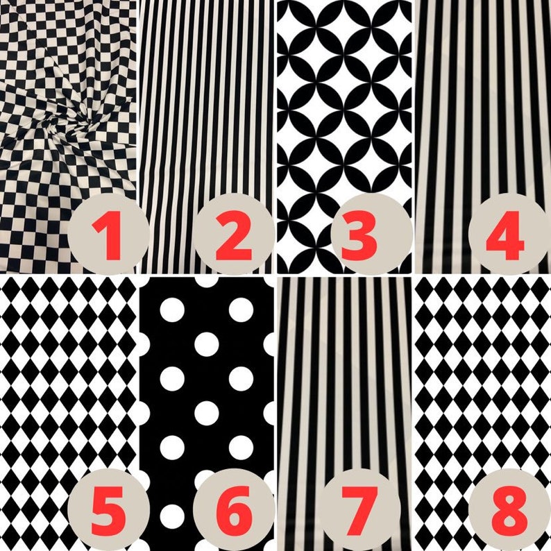 Black&White patterns Printed upholstery Velvet velour image 1