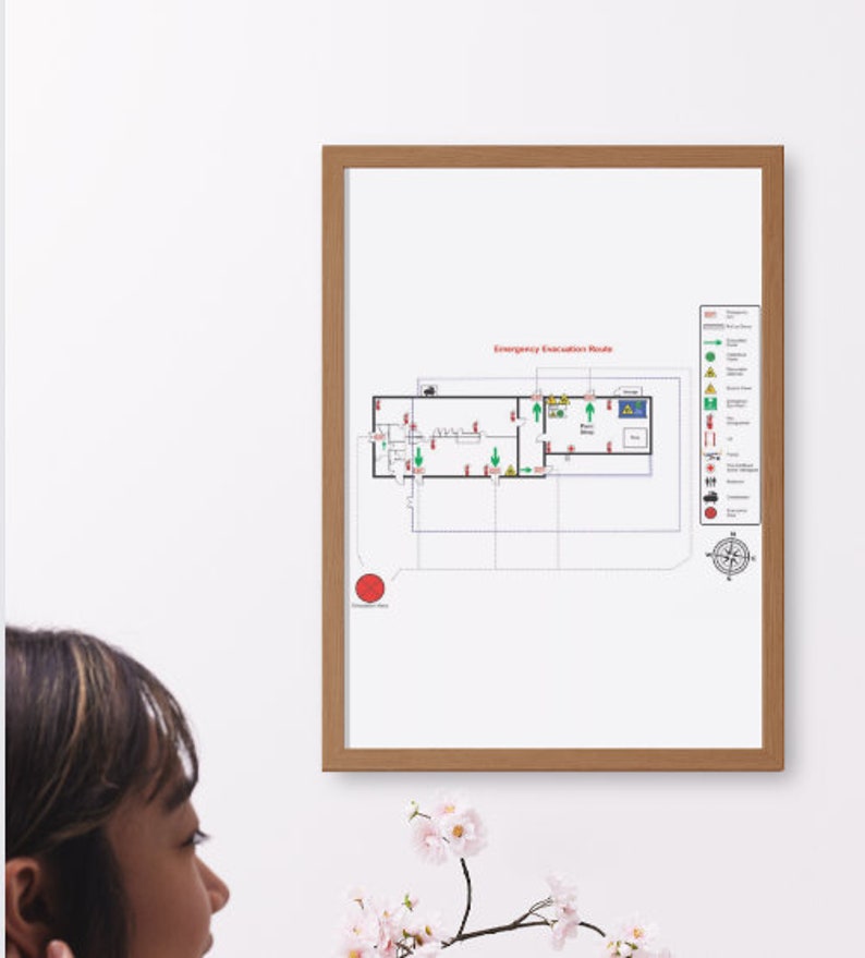 Custom Emergency Floor Plan, Evacuation Safety Plan,emergency Response