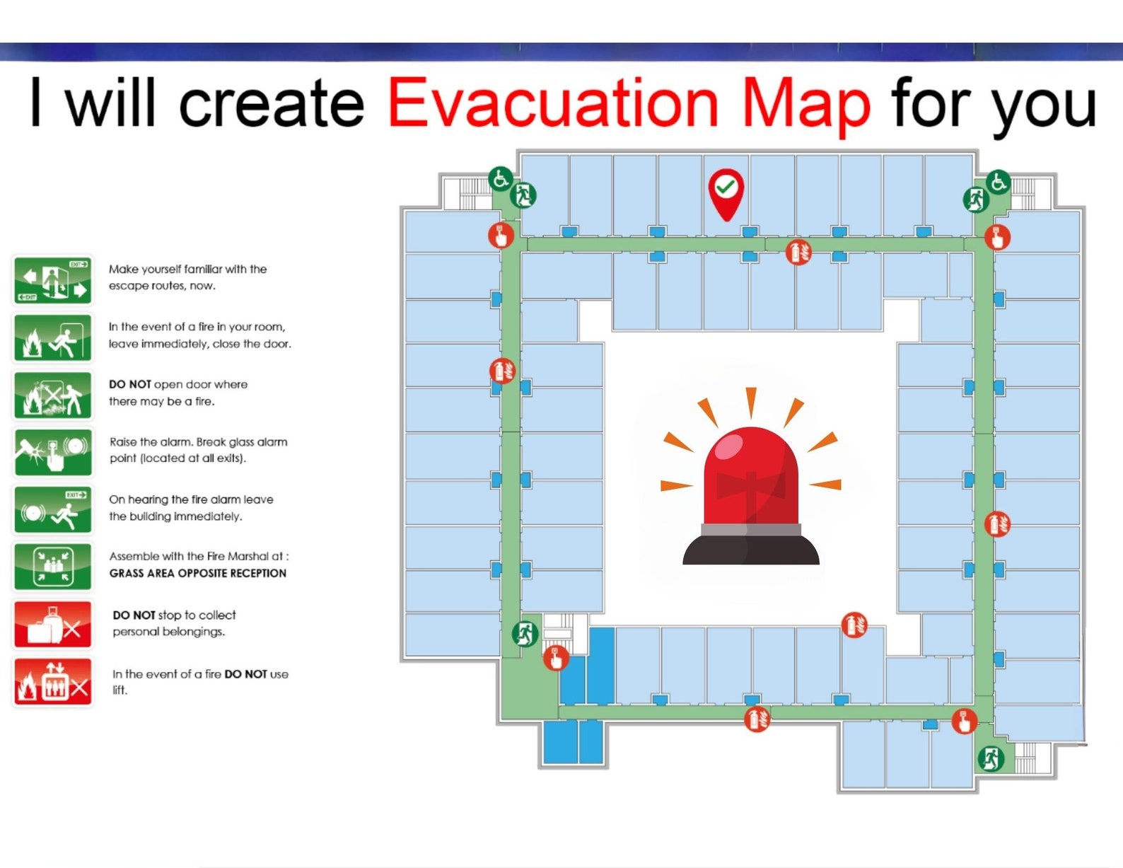 Fire Exit Plan,emergency Evacuation Plan, Evacuation Map, Escape Plan