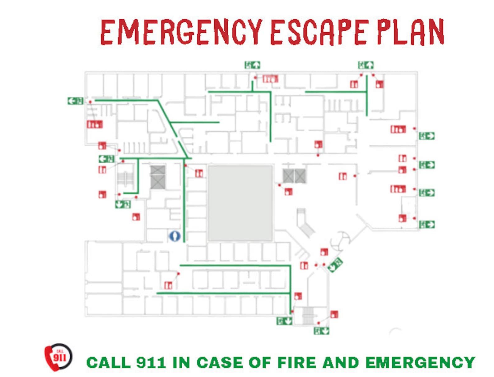 Fire Exit Plan,emergency Evacuation Plan, Evacuation Map, Escape Plan ...
