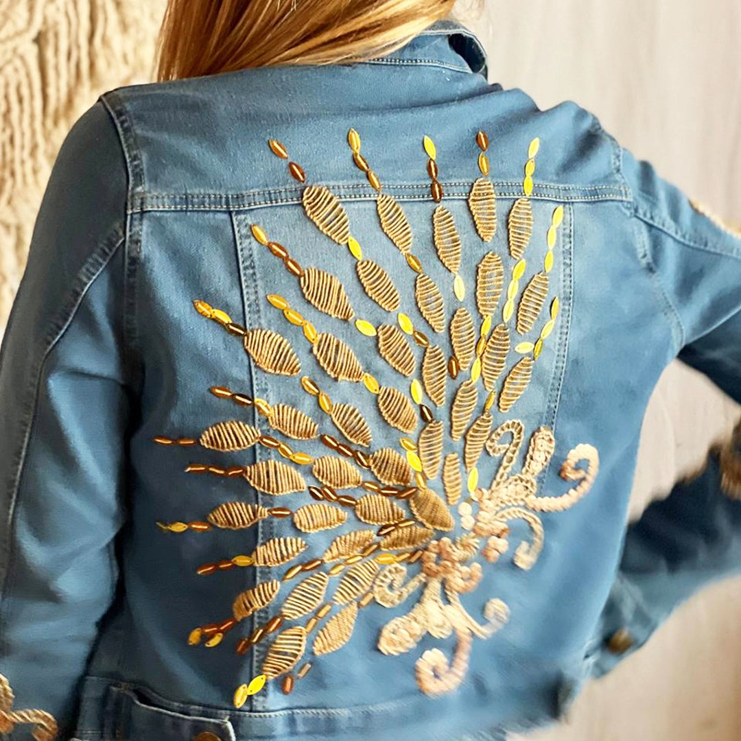 Handmade Denim Jacket for Women Bohemian Clothing Etsy