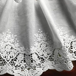 Natural White embroidery  on Natural White Cotton Voile - Broderie Anglaise - 19 cm Wide.